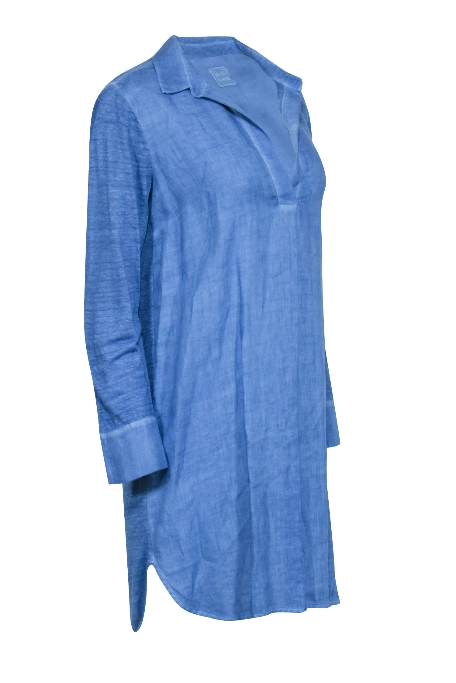 120% Lino - Blue Linen Tunic Dress Sz S