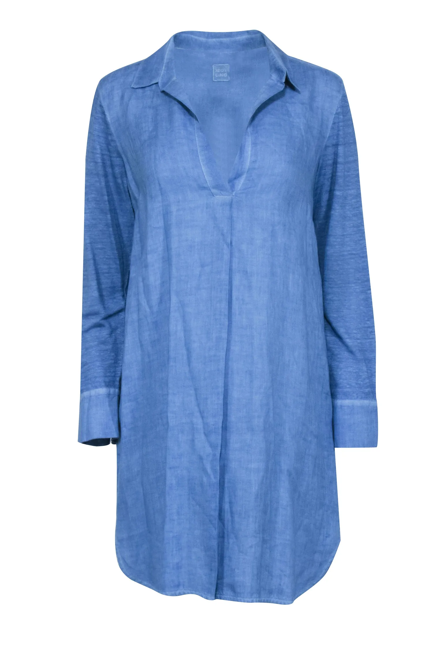 120% Lino - Blue Linen Tunic Dress Sz S