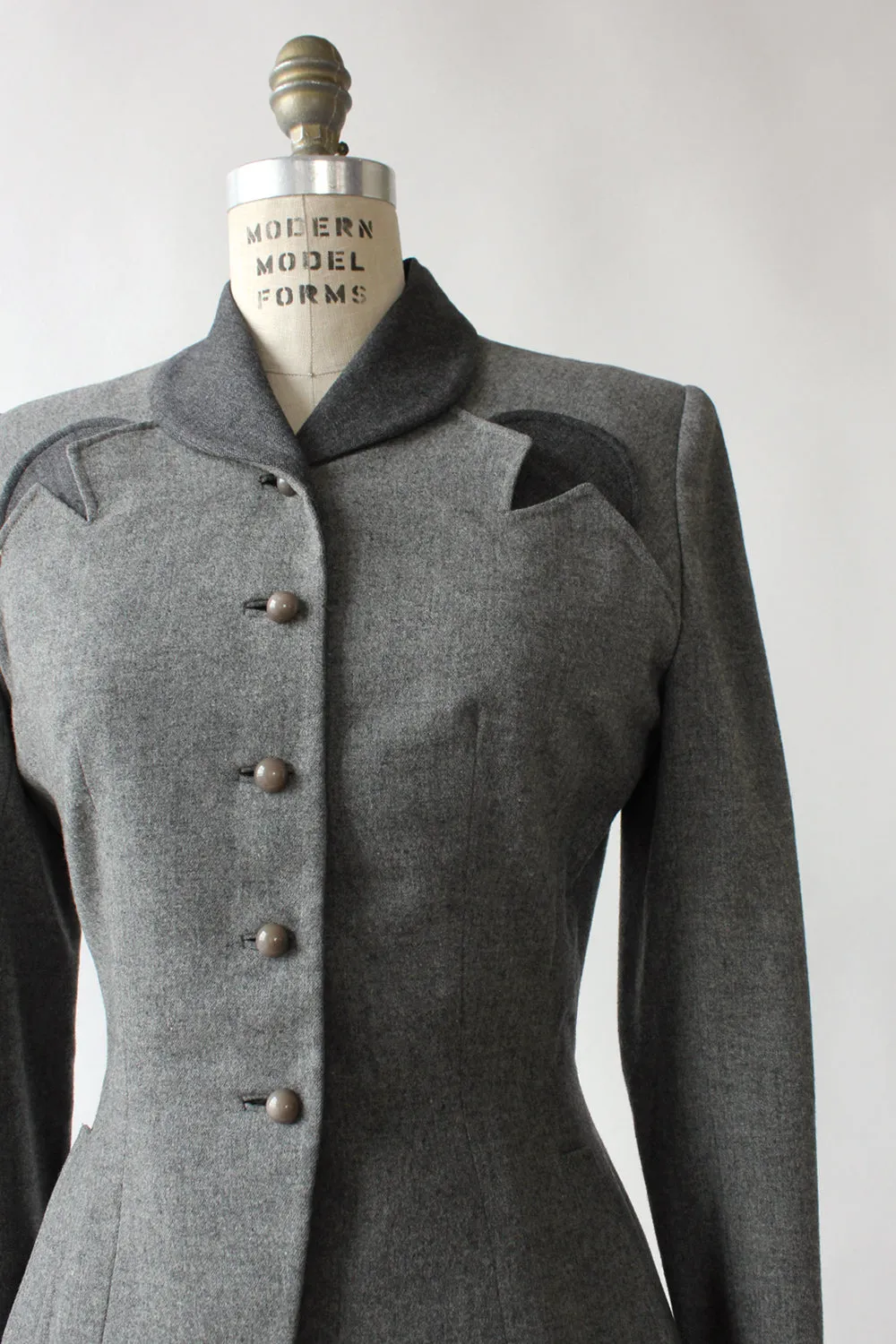 1940s Slate Wool Blazer S-S/M