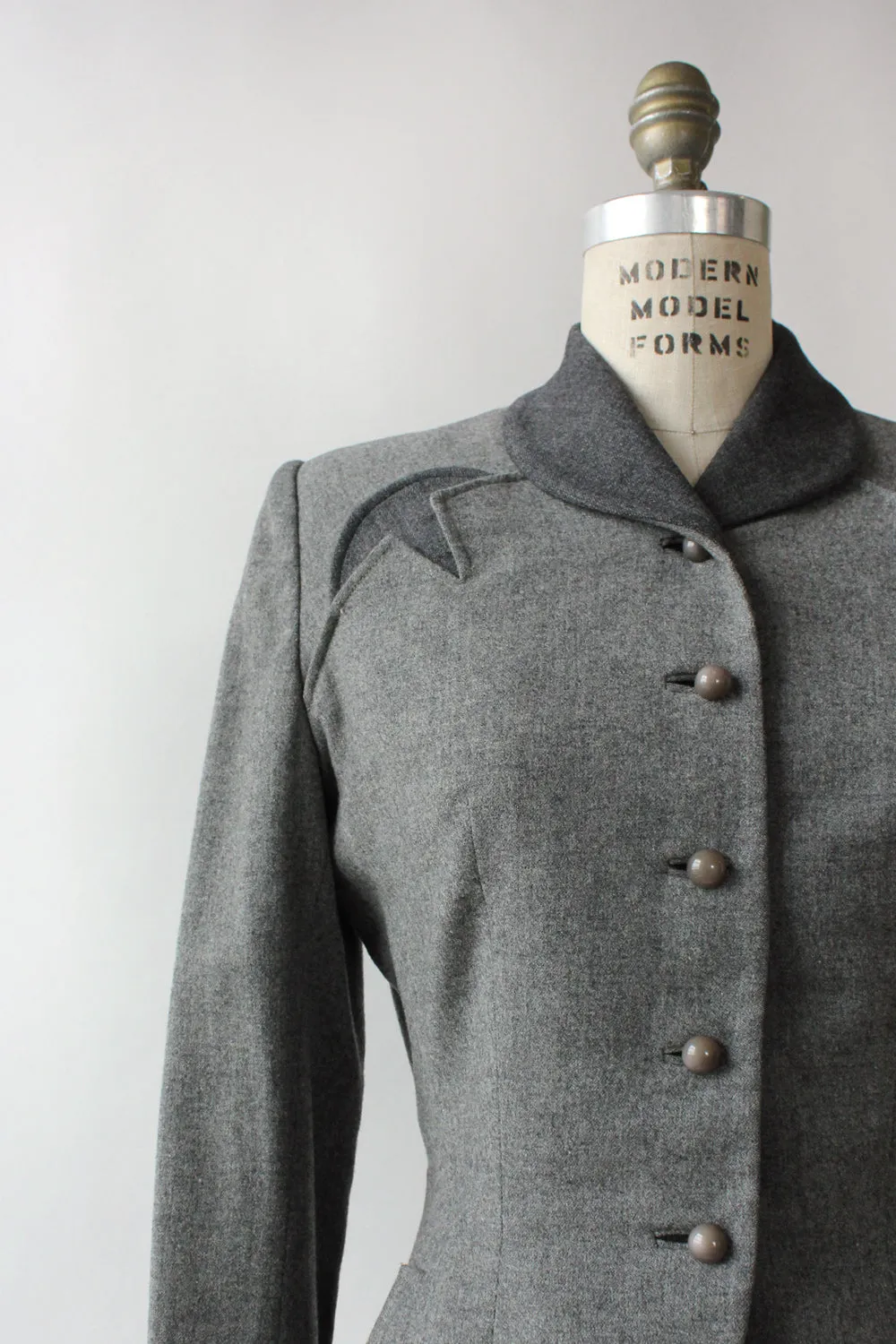 1940s Slate Wool Blazer S-S/M