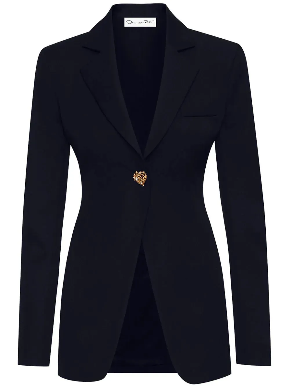 24PN5042GPO Peak lapel blazer with jeweled button