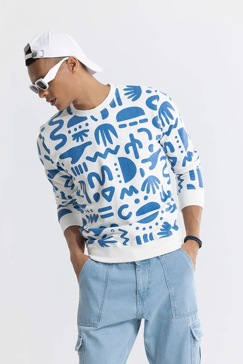 Abstract Desert White Sweatshirt