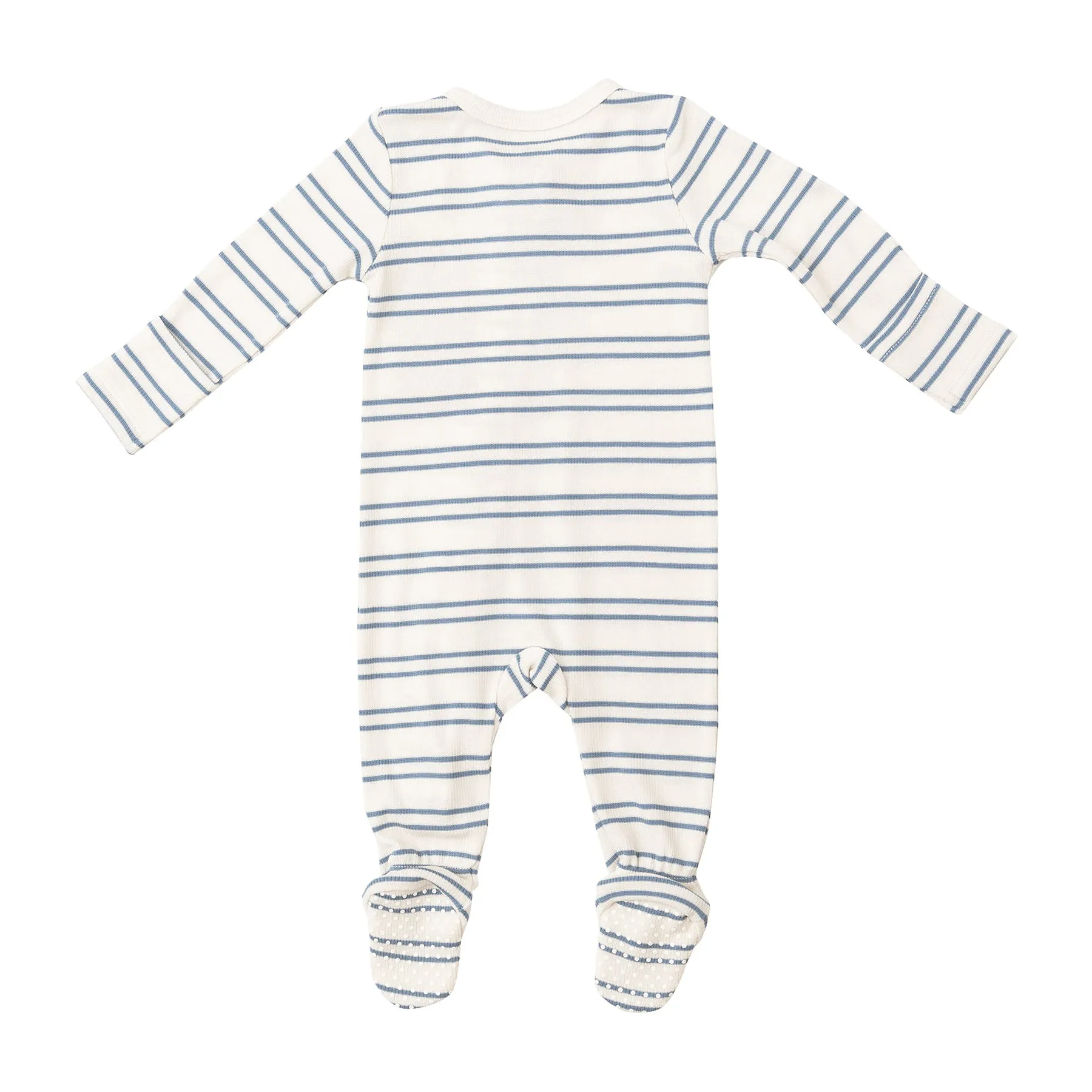 Anchor Stripe Rib Zipper Footie