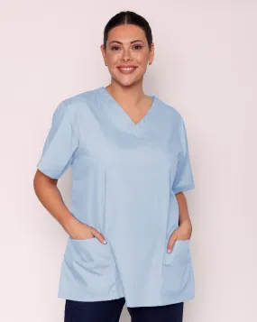 Aria Unisex Lightweight Scrub Tunic - Pale Blue