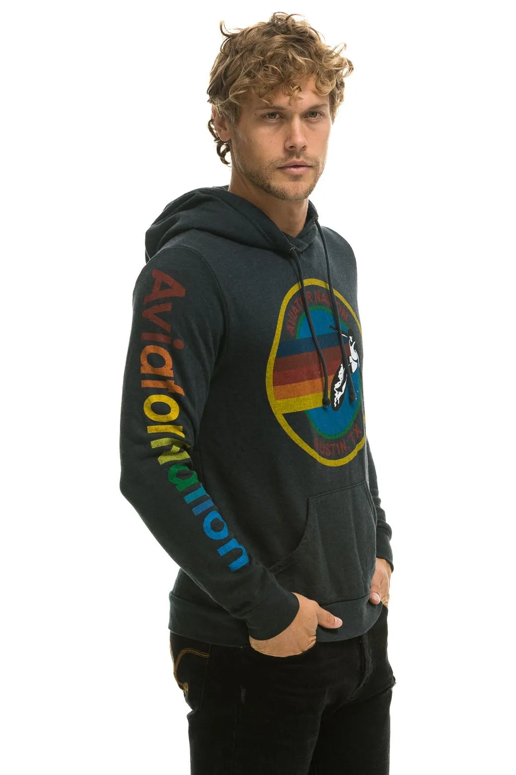 AVIATOR NATION AUSTIN PULLOVER HOODIE - CHARCOAL