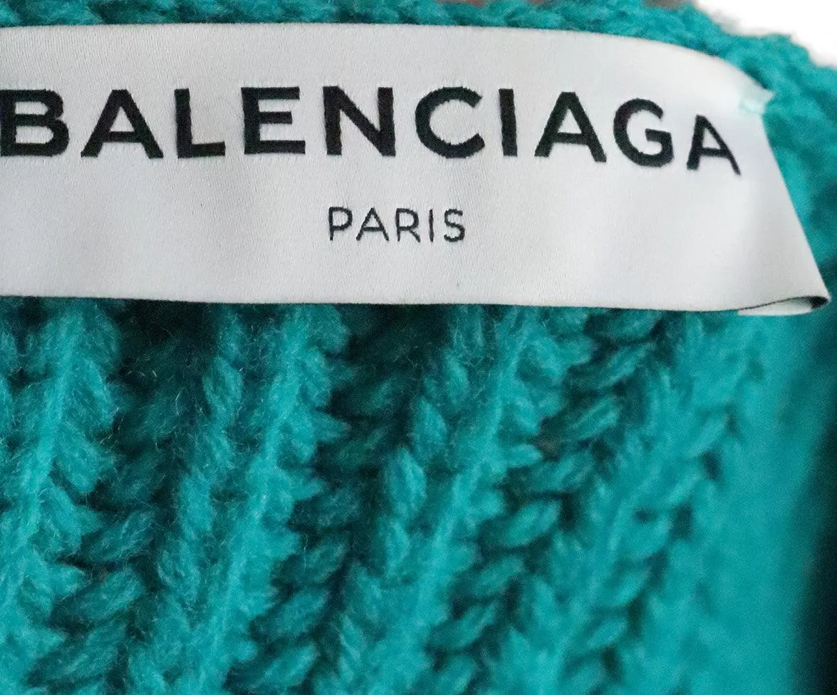 Balenciaga Teal Wool Oversized Tunic sz 2