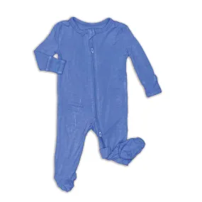 Bamboo Footies with Two Way Zipper (Ocean)