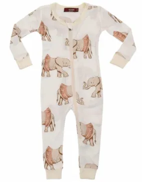 Bamboo Zipper Pajama Tutu Elephant Milkbarn