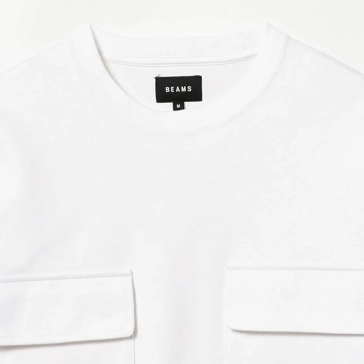 BEAMS Two Pocket Sweater White