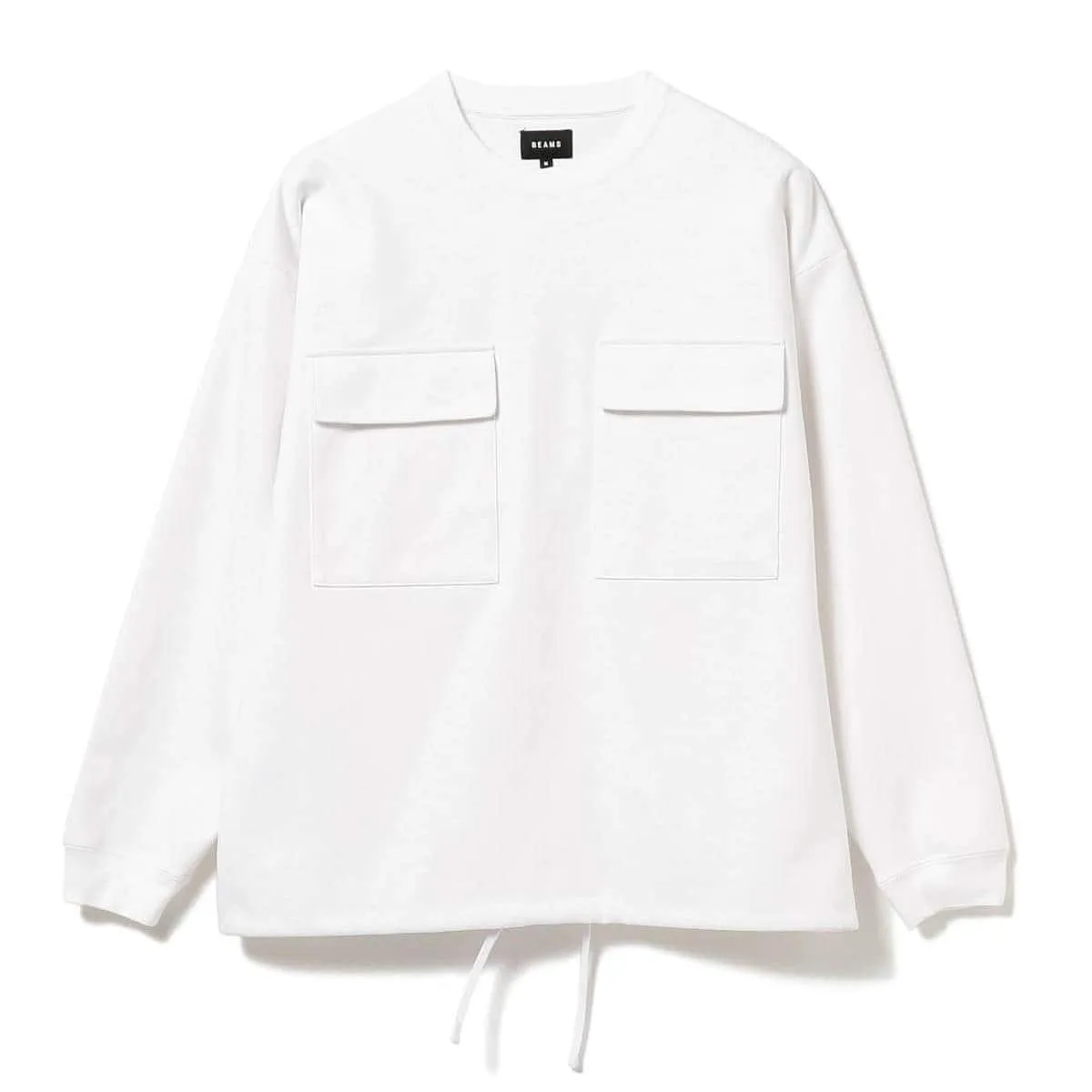 BEAMS Two Pocket Sweater White