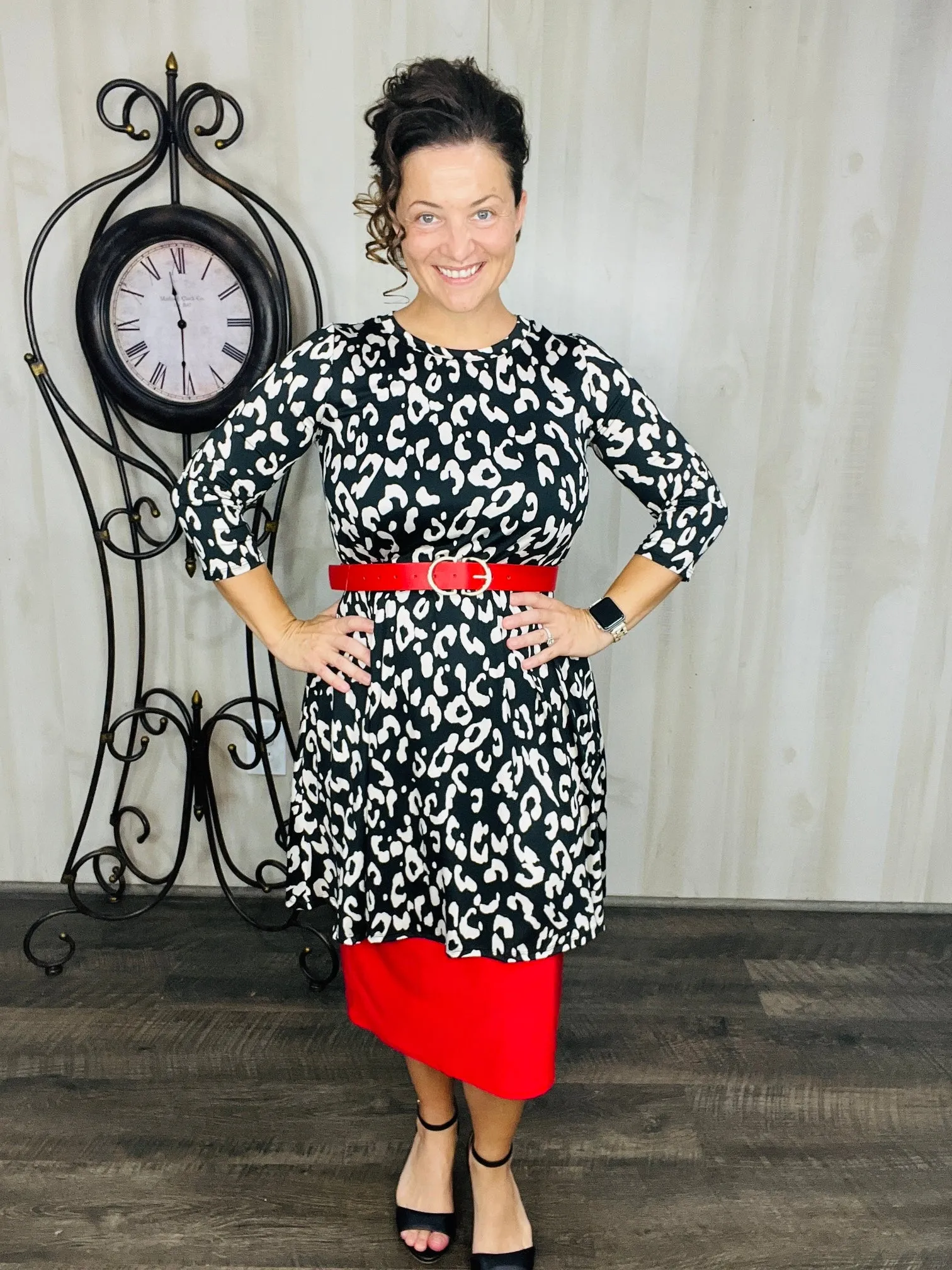 Black & Ivory Animal Print Tunic