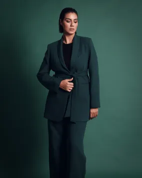 BLAZER DE SMOKING AVEC CEINTURE À NOUER