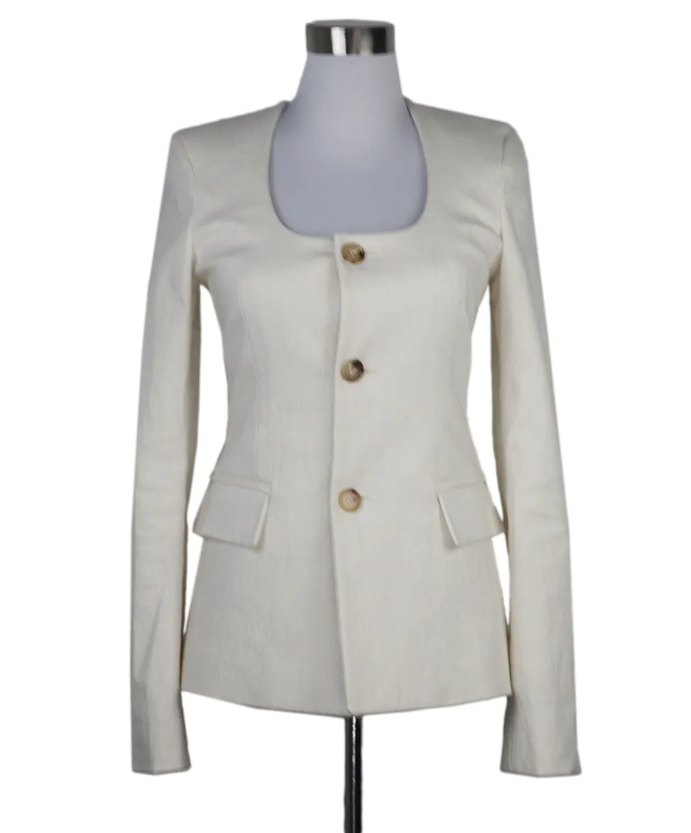 Bottega Veneta Ivory Linen Blazer sz 2