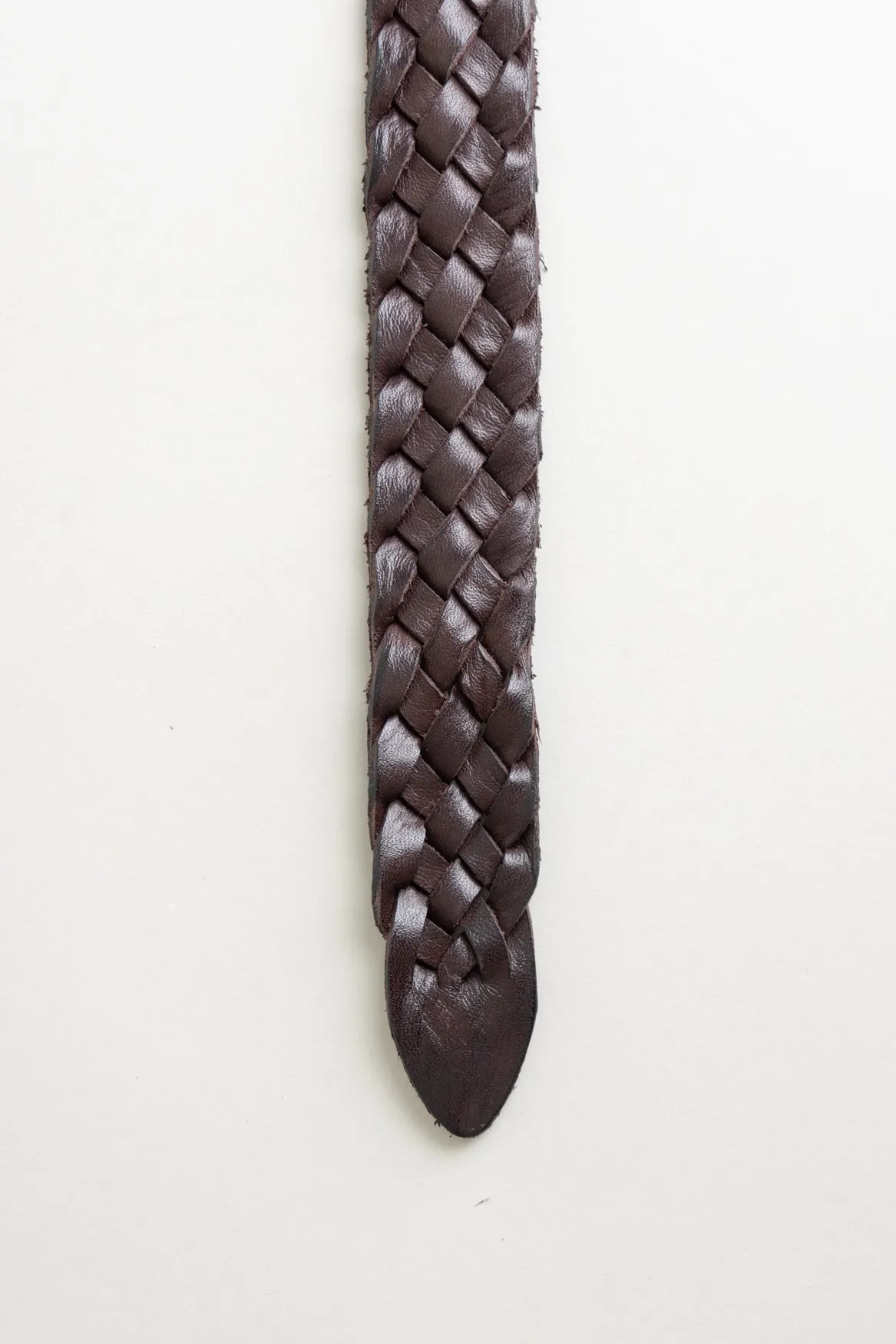 Brown Braided Leather Belt