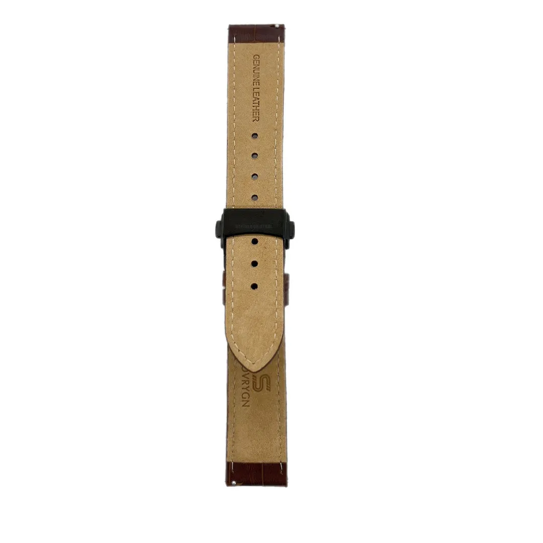 Brown Leather  - Black Clasp