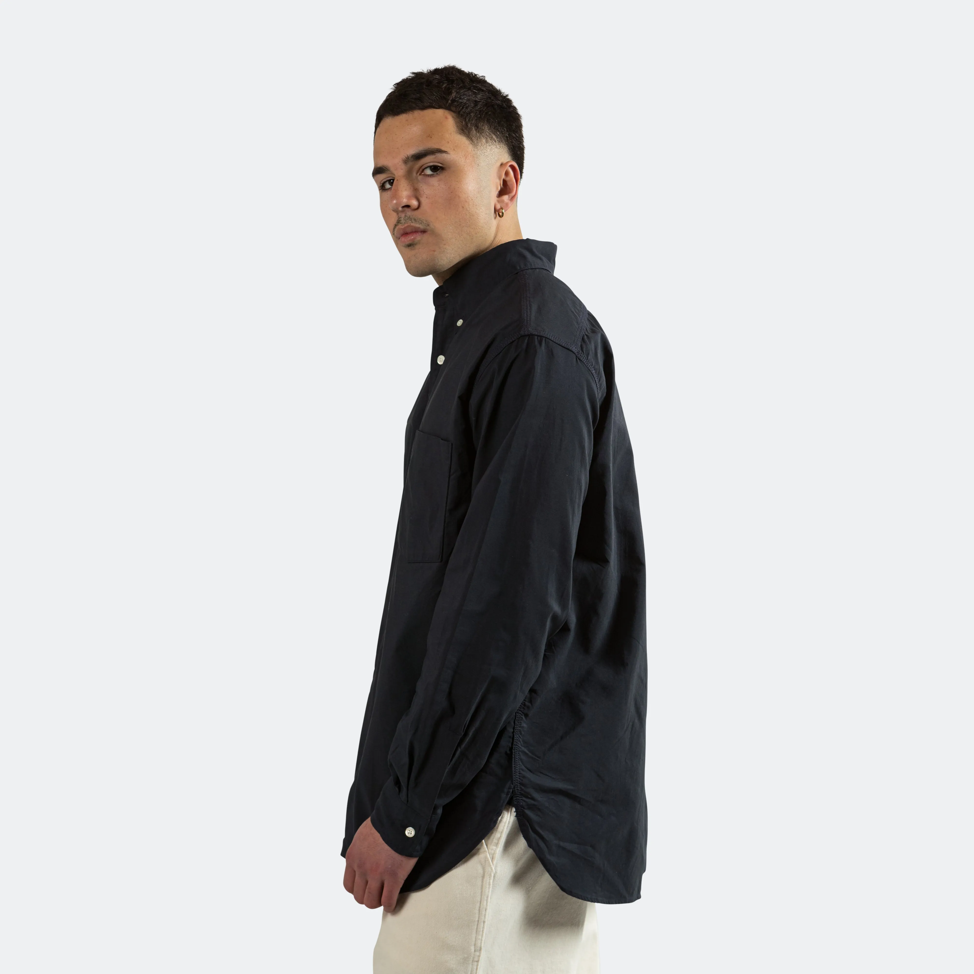 Button Down Wind Shirt - Dark Navy