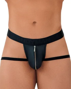 Candyman 99608 Zipper Jockstrap Black