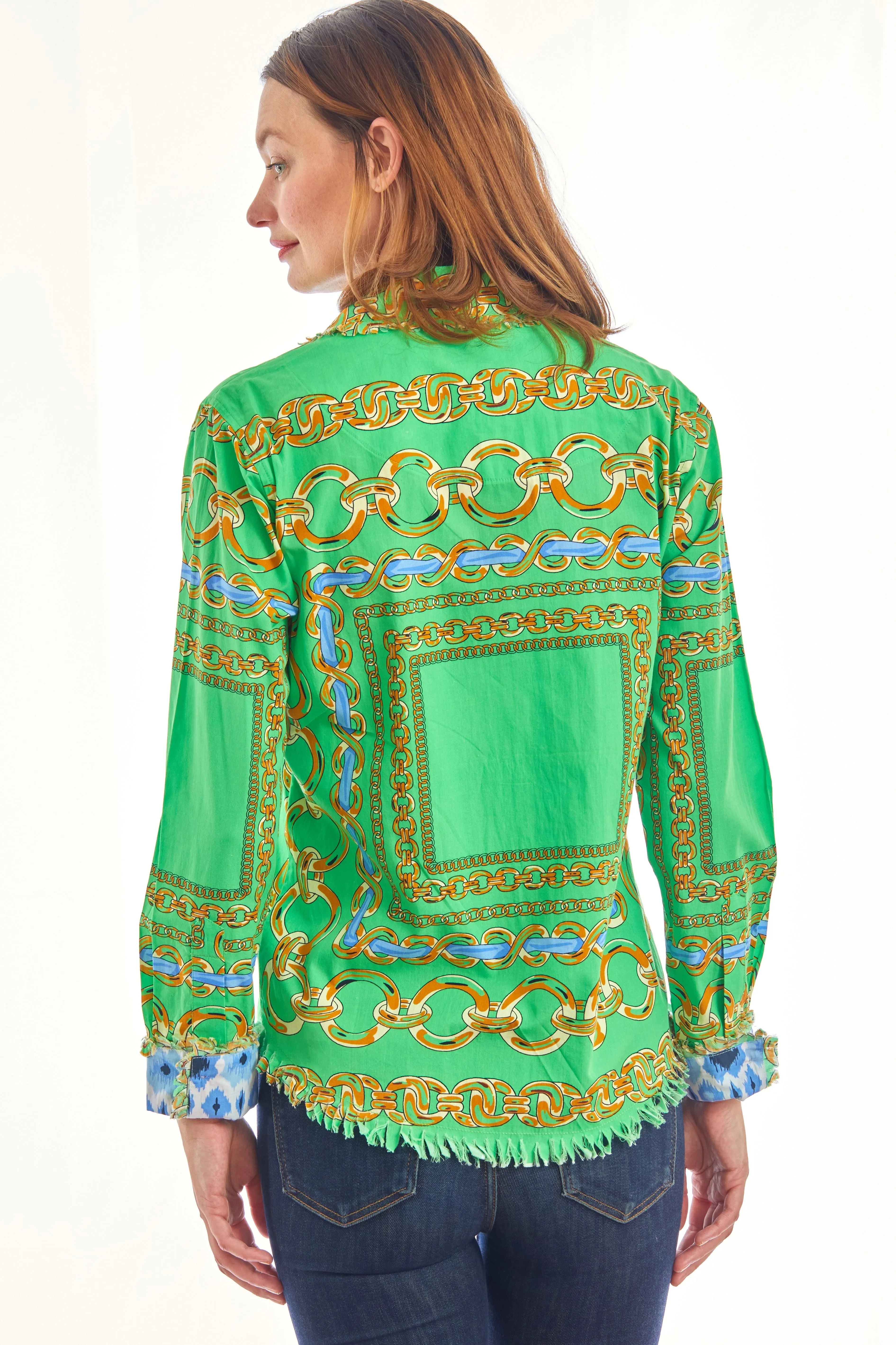 Cape Cod Tunic Green Blue Links