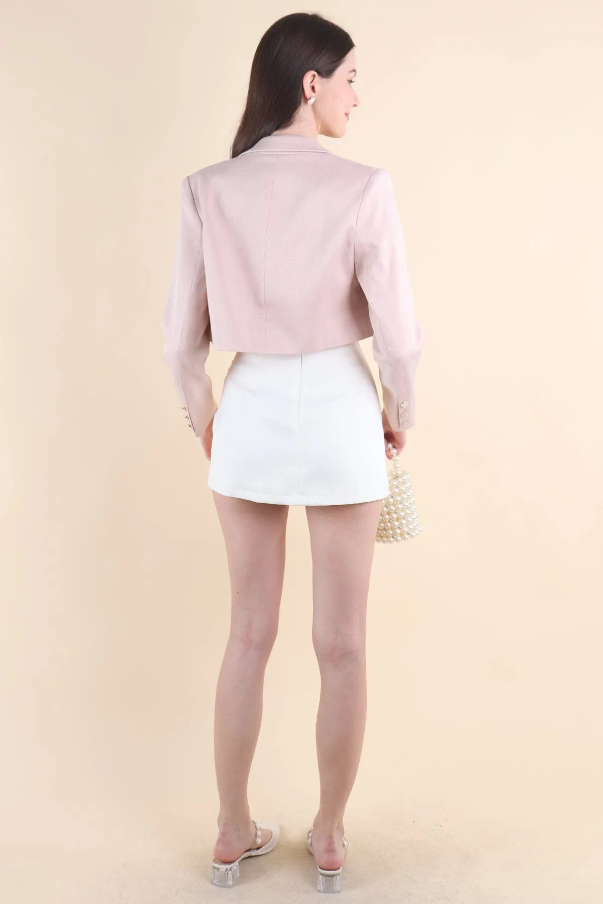 CARINNE CROPPED BLAZER IN PINK