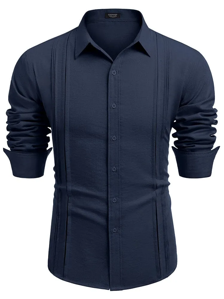 Casual Button Down Pleated Shirts (US Only)