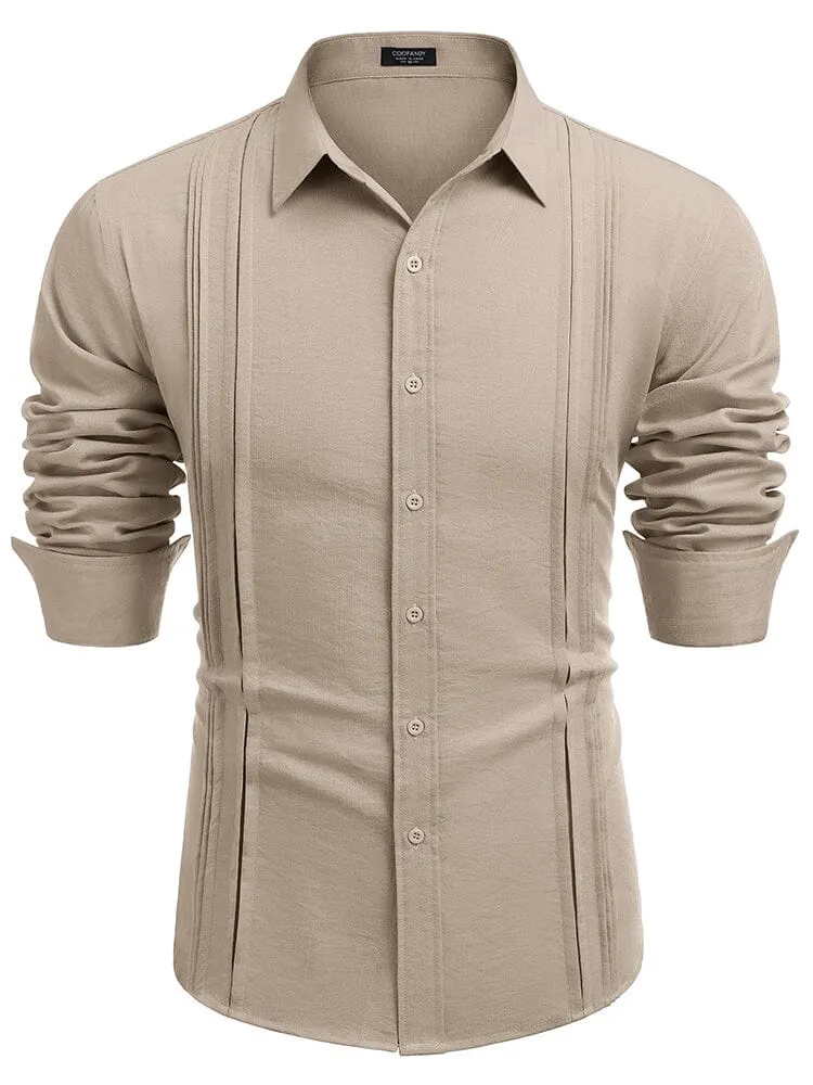 Casual Button Down Pleated Shirts (US Only)