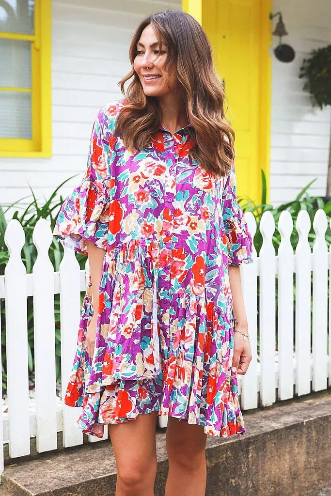 Colourful Bohemian Shirt Dress