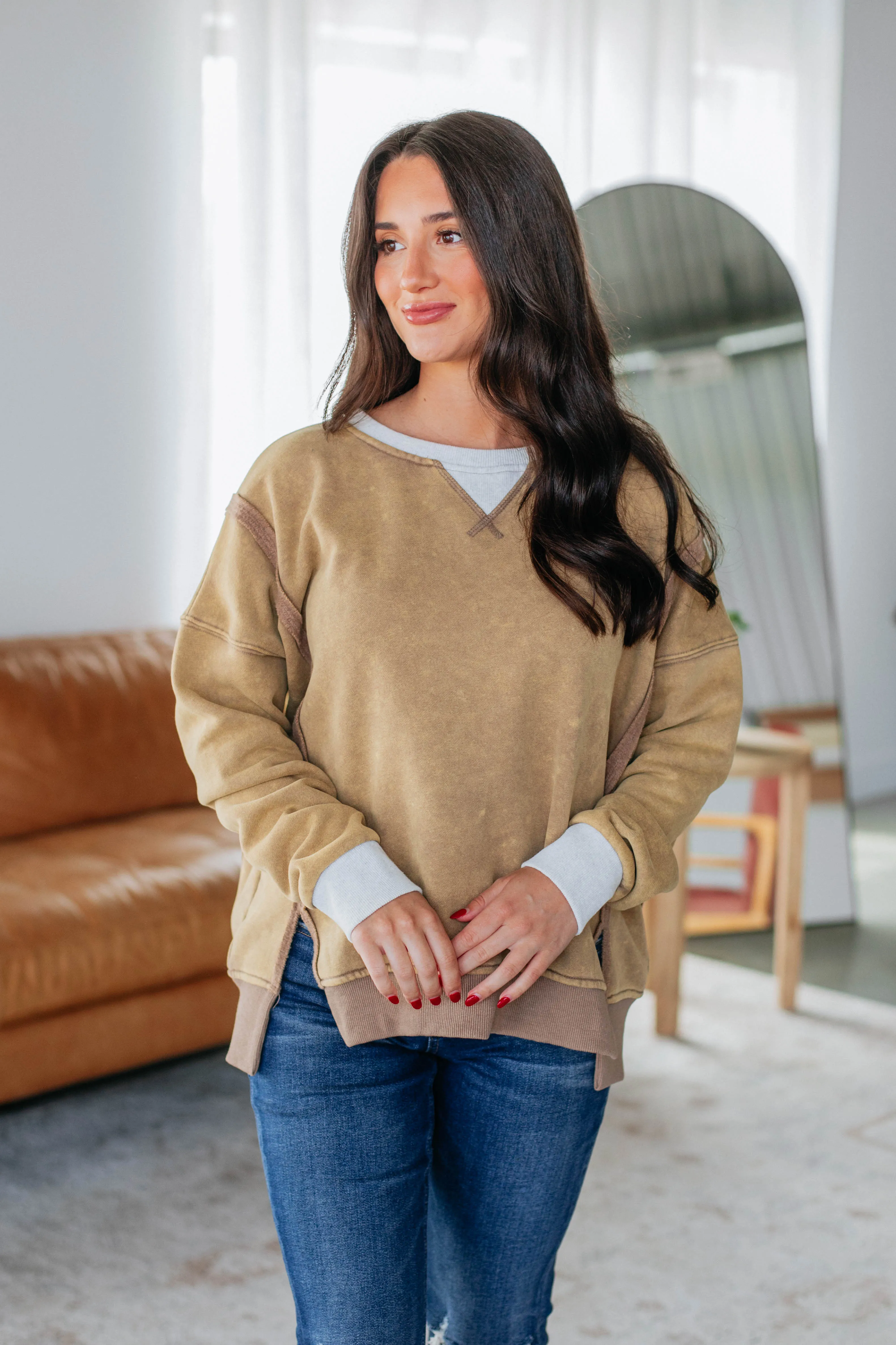 Corie Colorblock Sweatshirt - Dijon