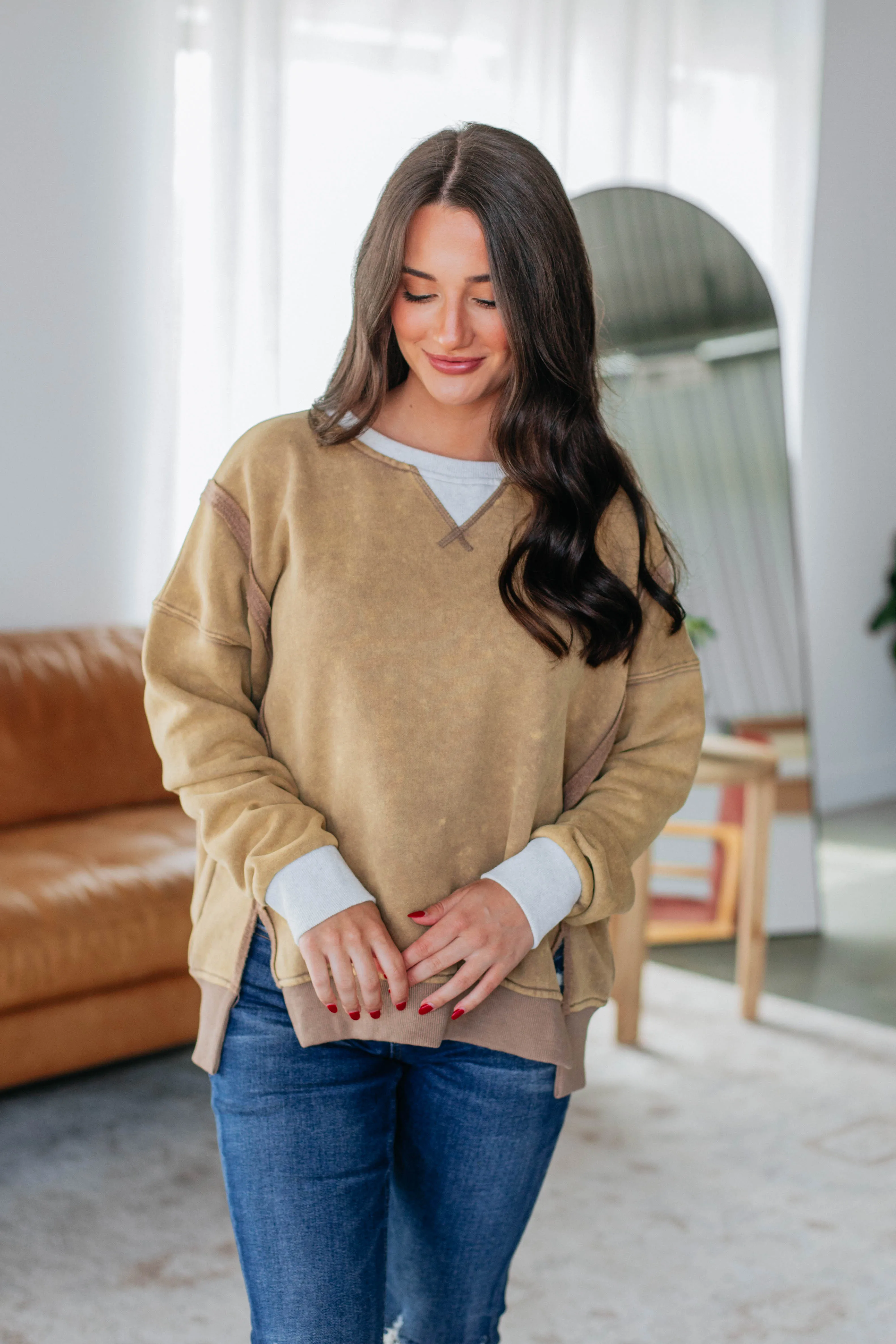 Corie Colorblock Sweatshirt - Dijon