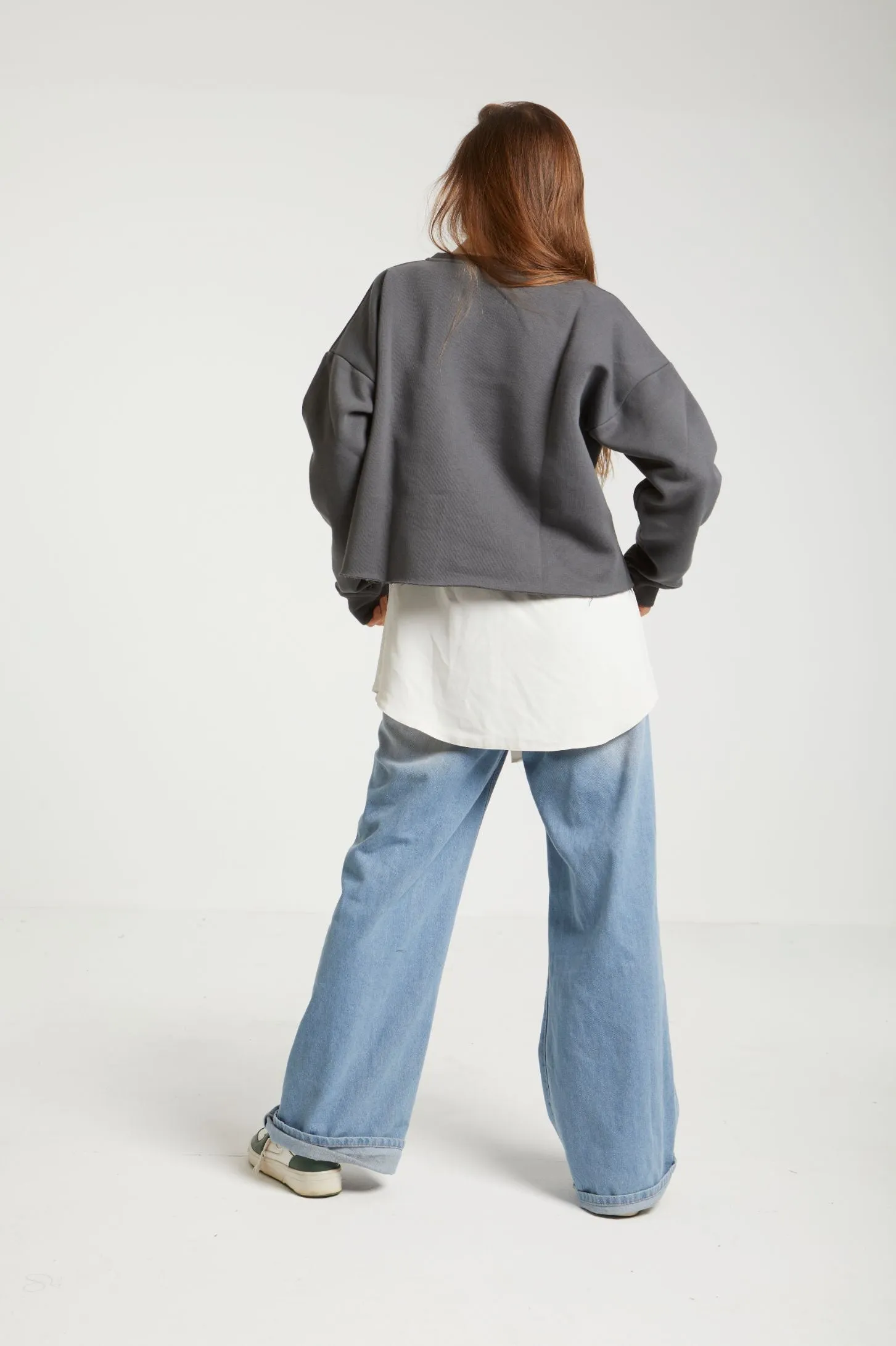 CROPPED ULTIMATE SWEATSHIRT - GREY