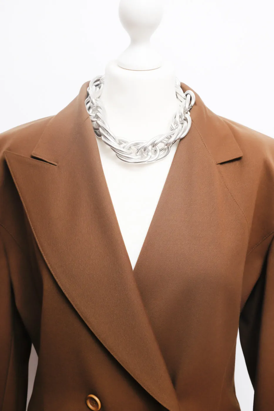 ESCADA VINTAGE PURE WOOL ASYMMETRICAL BROWN BLAZER