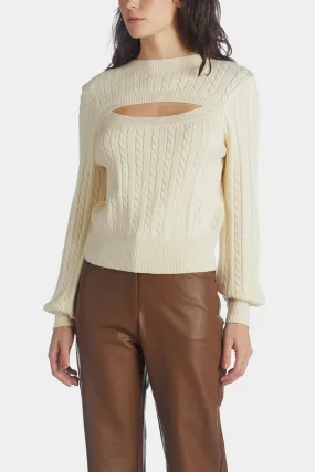 Front Cutout Sweater Top