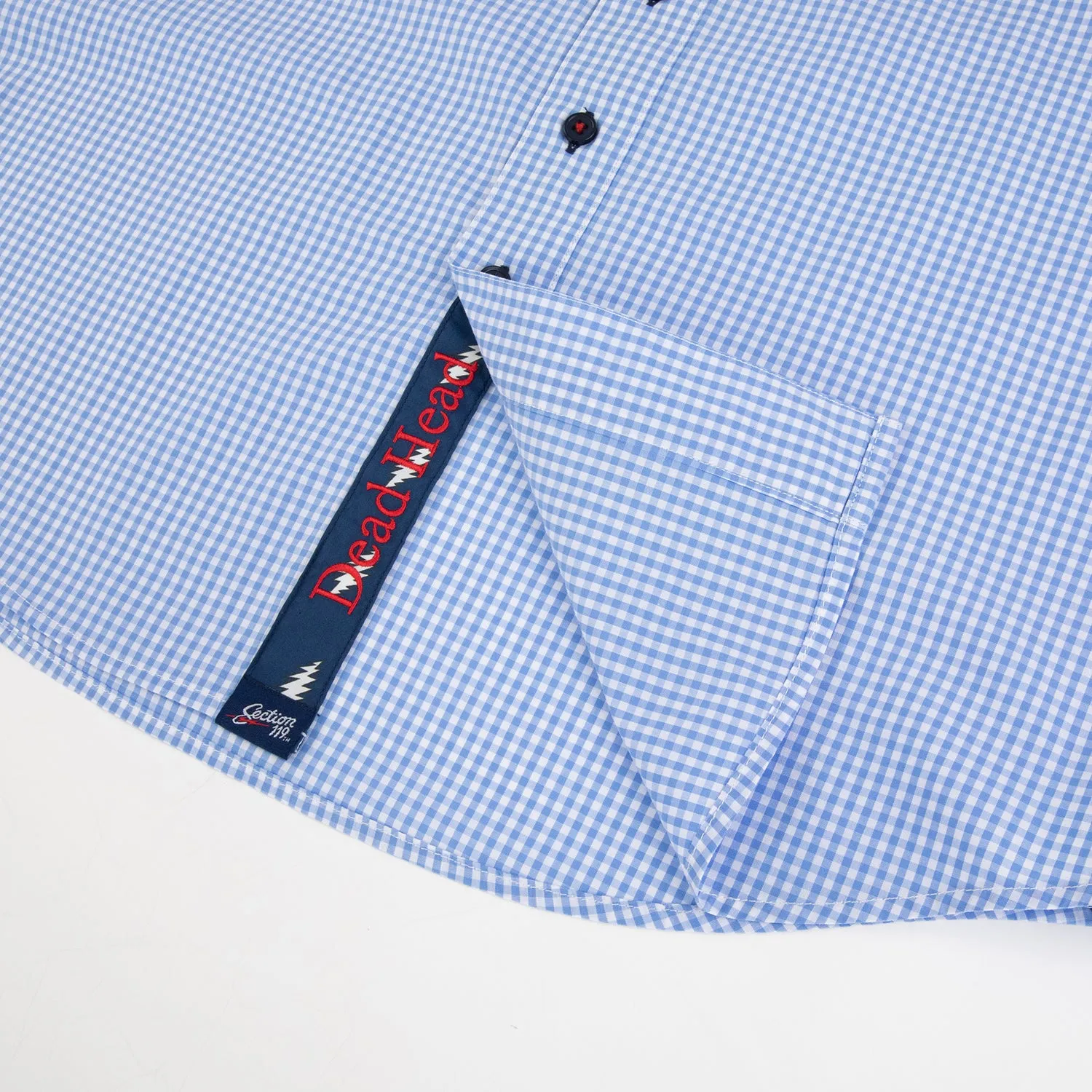 Grateful Dead | Long Sleeve Button-Down | Blue Gingham