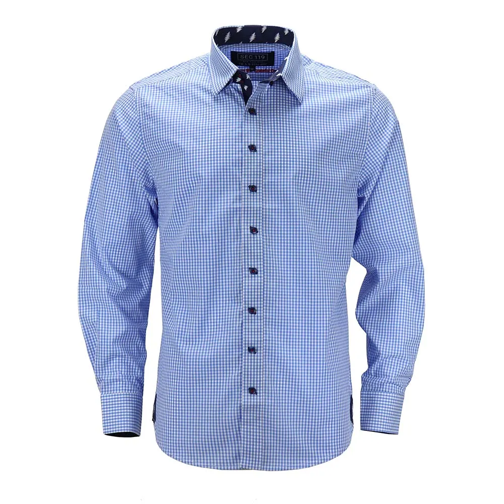 Grateful Dead | Long Sleeve Button-Down | Blue Gingham