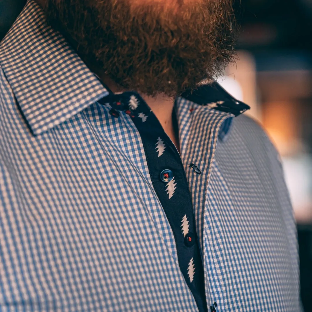 Grateful Dead | Long Sleeve Button-Down | Blue Gingham