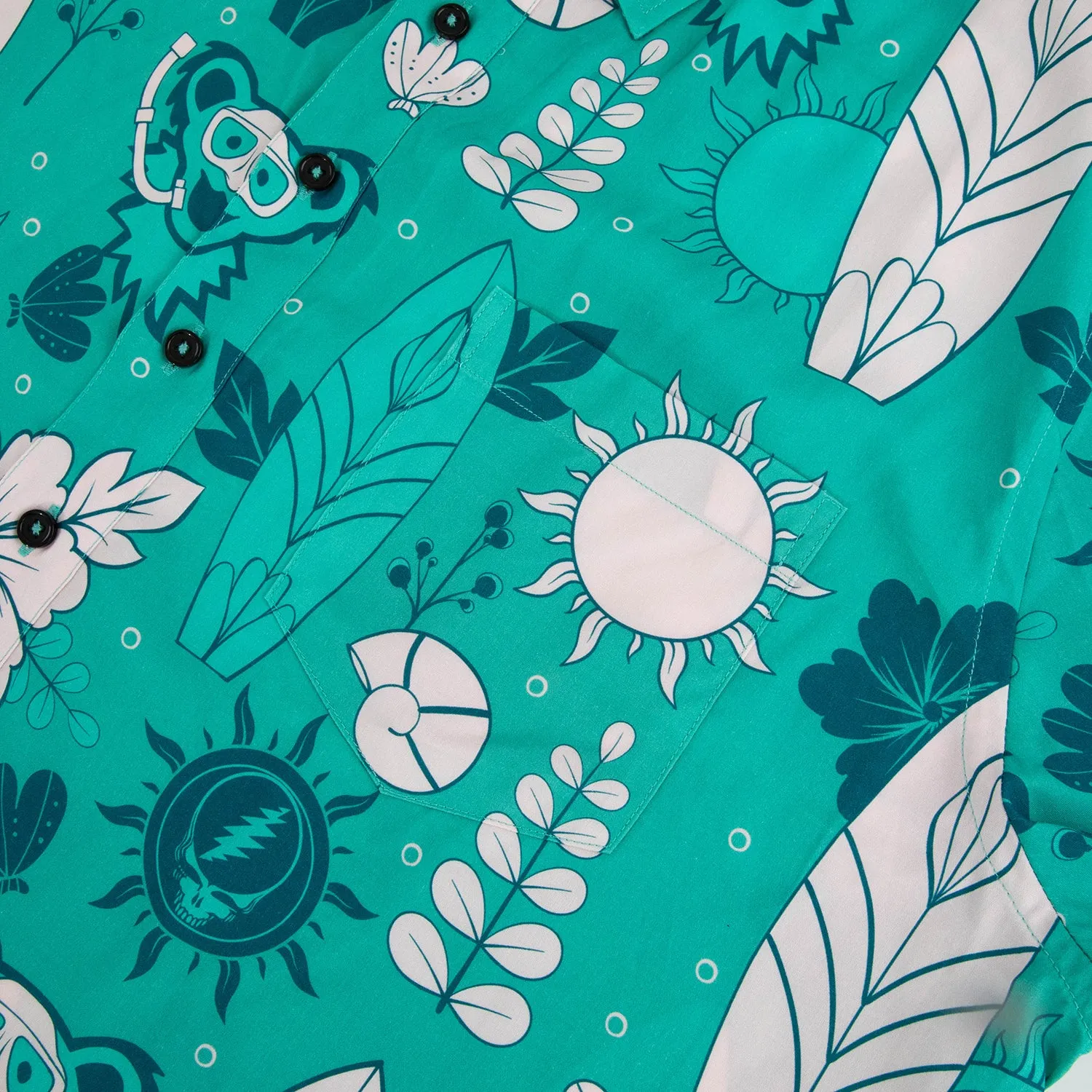 Grateful Dead | Relaxed Button Down | Teal Snorkling Bear