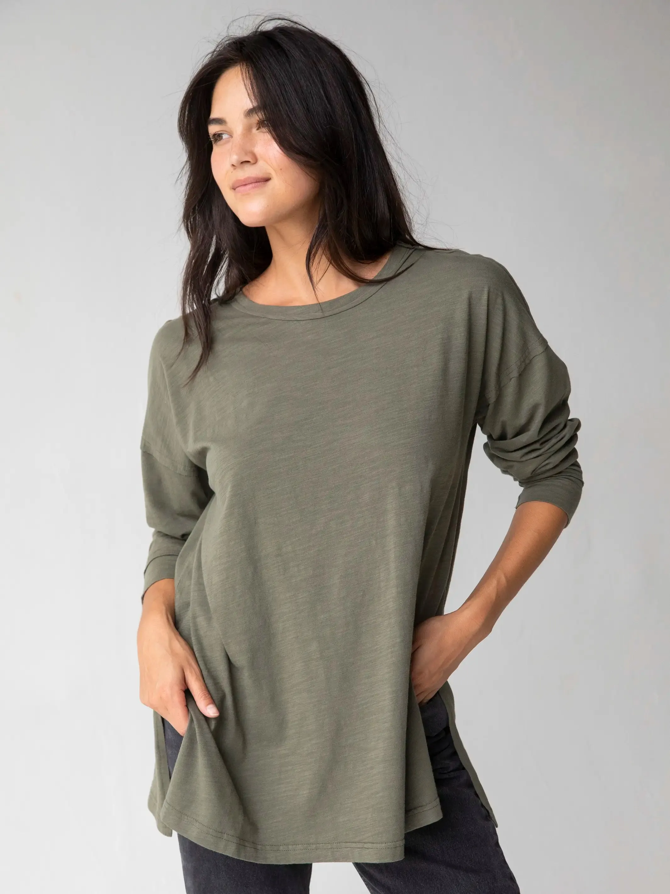 Hang Around Tunic - Dark Olive