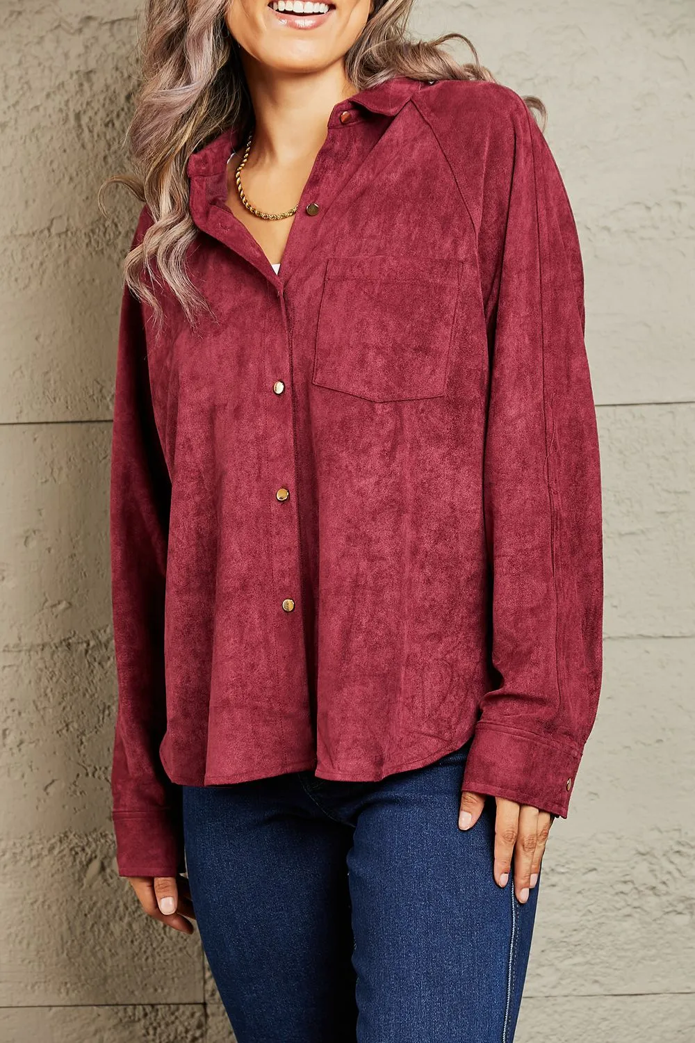 HYFVE Impressive Vibe Suede Button Down Shirt