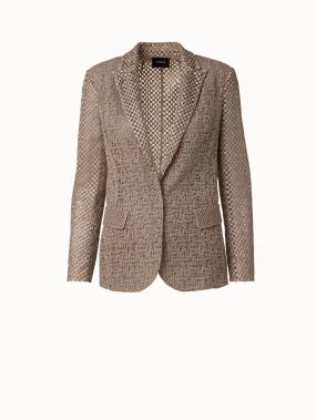 Langer Blazer aus Techno Stickerei Patchwork