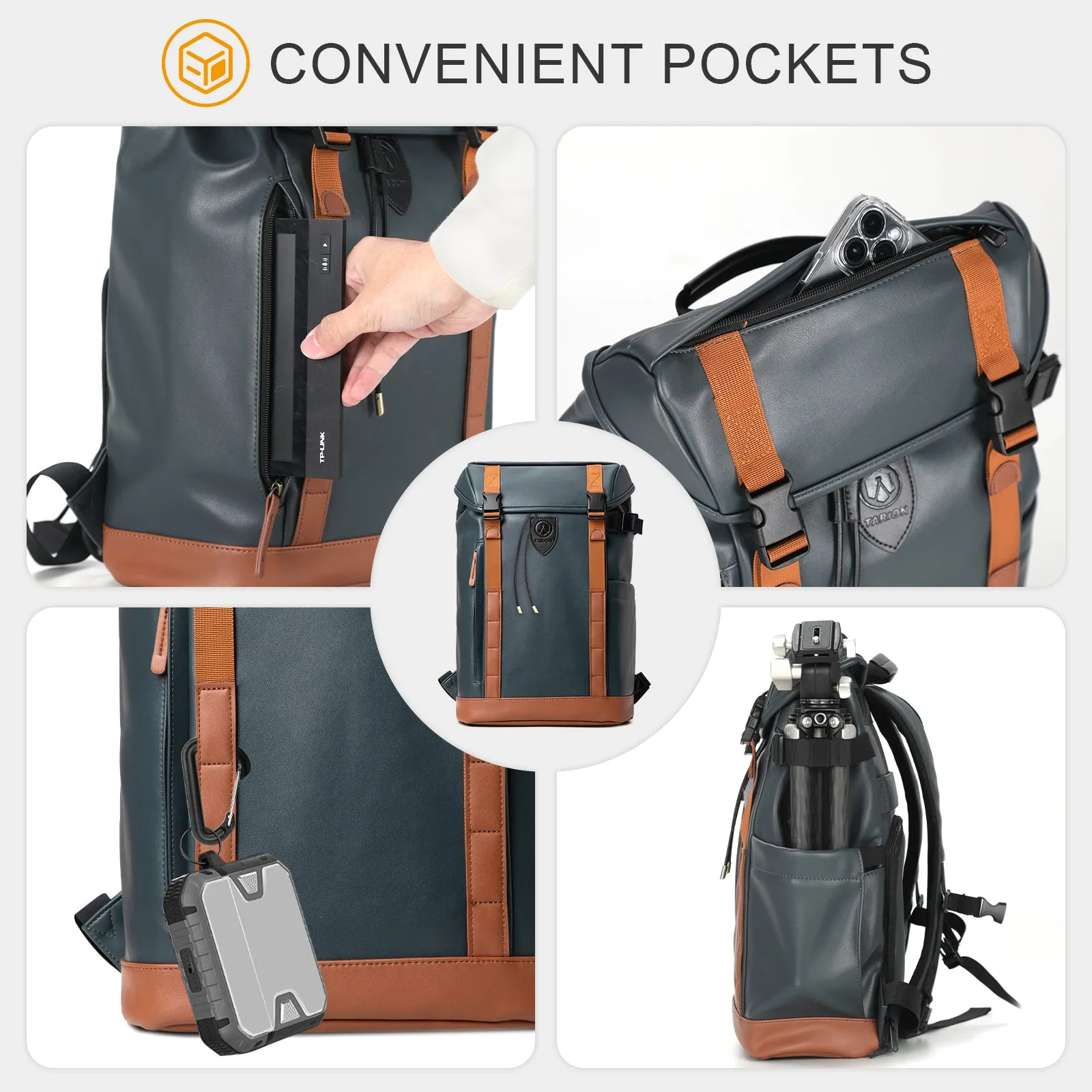 Leather Camera Backpack Venizia