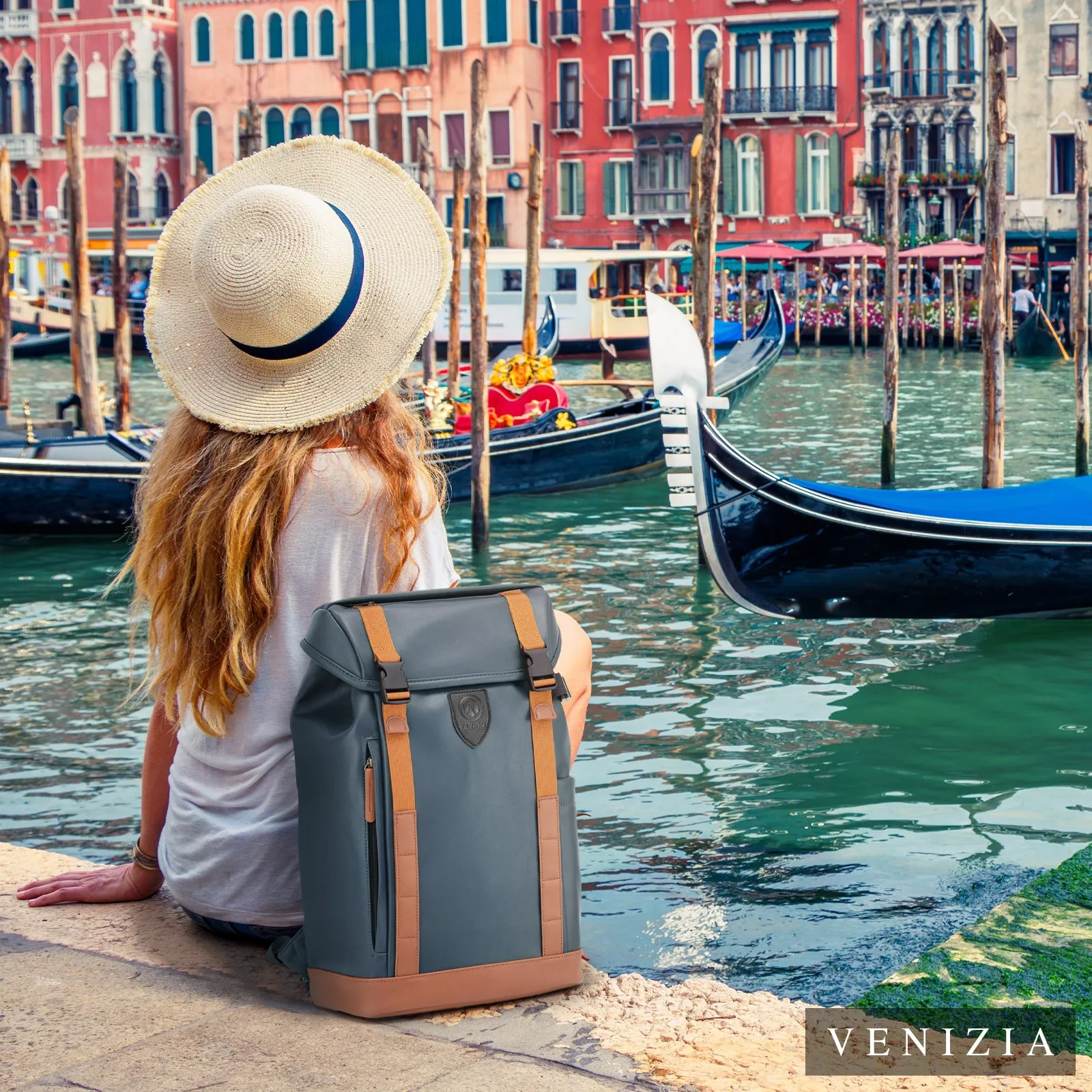 Leather Camera Backpack Venizia