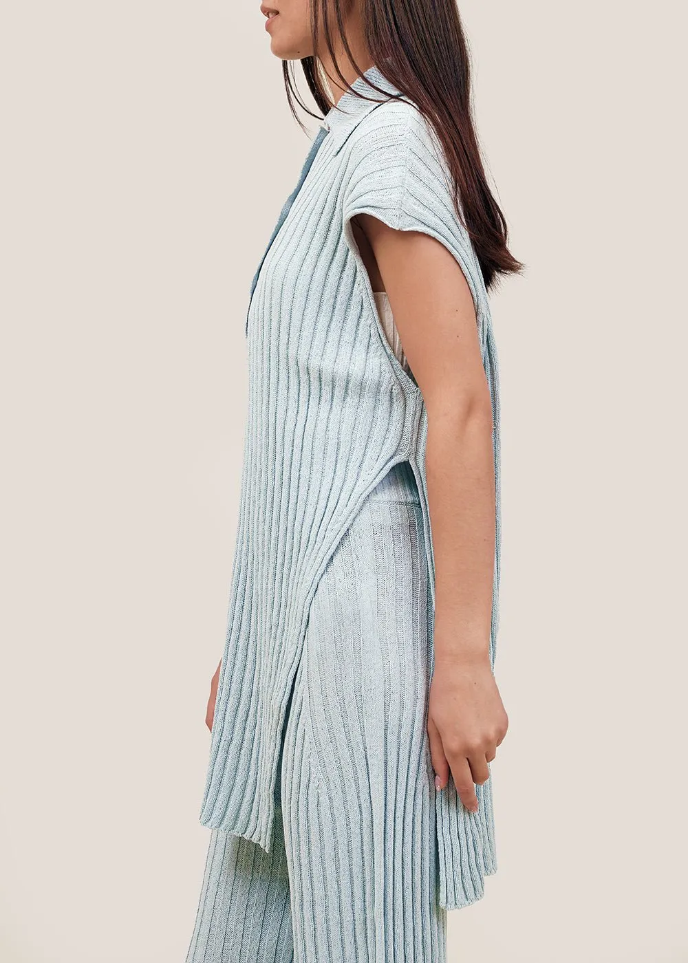 Light Blue Vague Polo Tunic