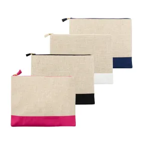 Linen Flat Zipper Pouch