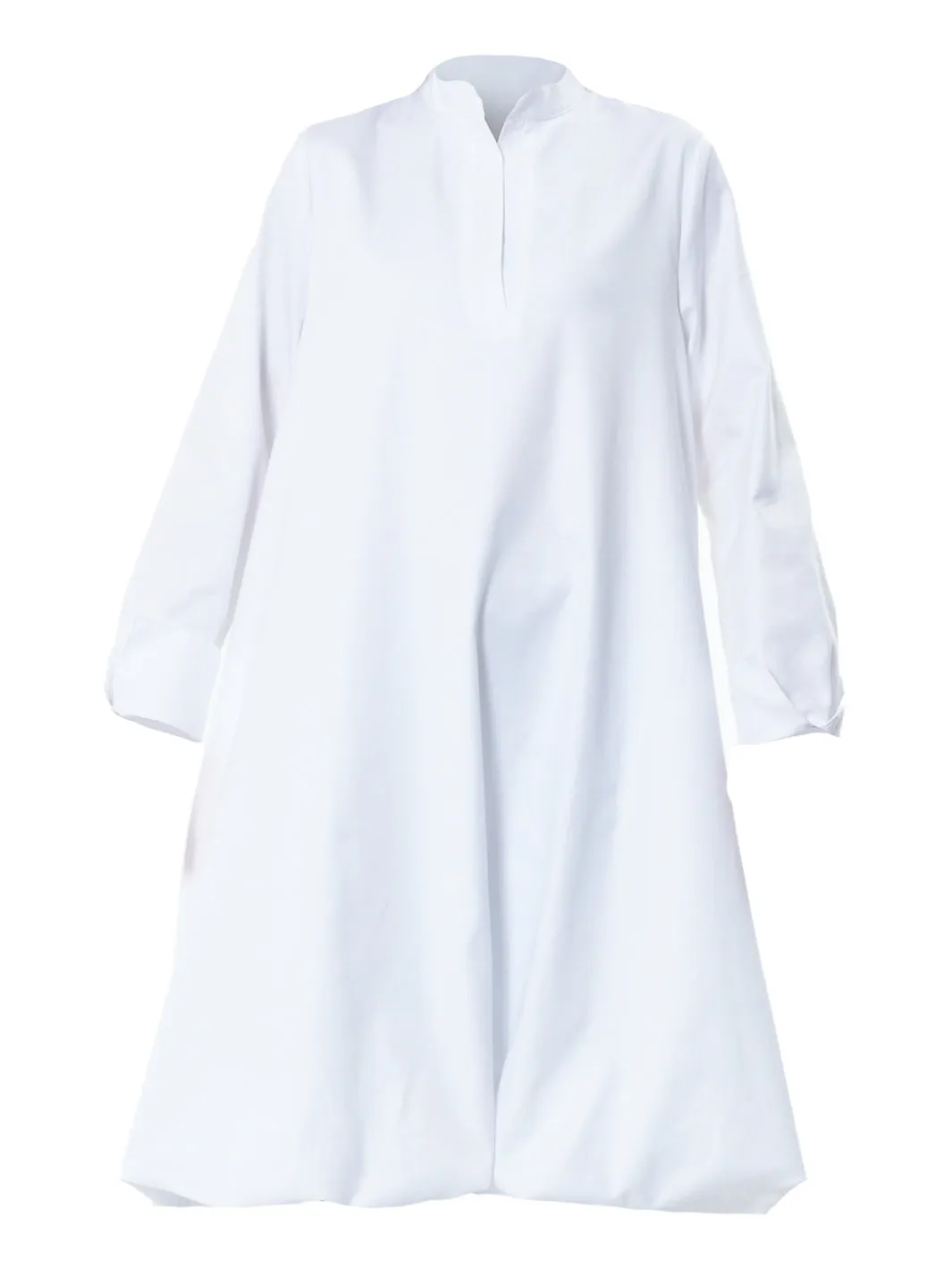 Long Sleeve Tunic Dress In White