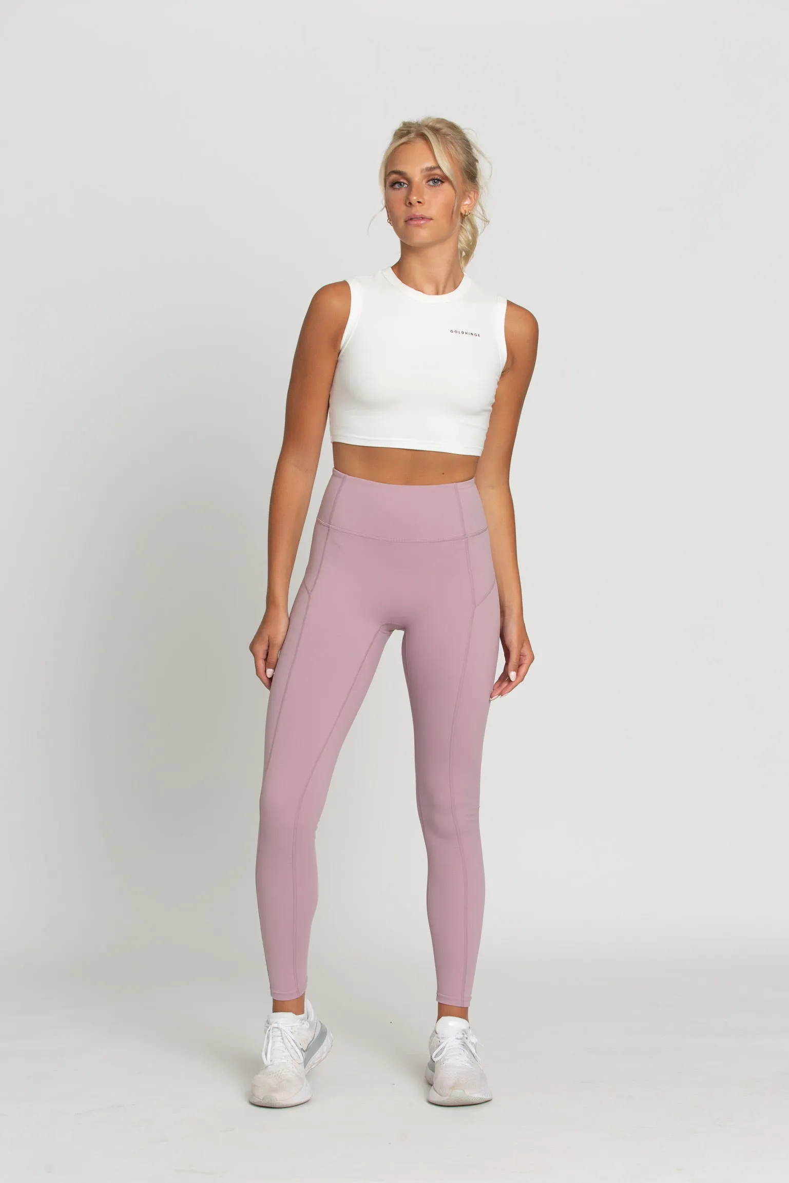 Mauve Mist Zipper Lined Leggings