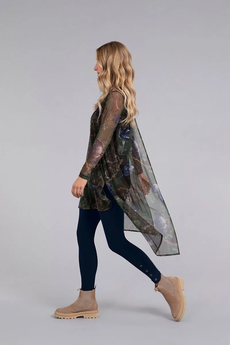 Mesh Step Hem Tunic | Abstract Floral