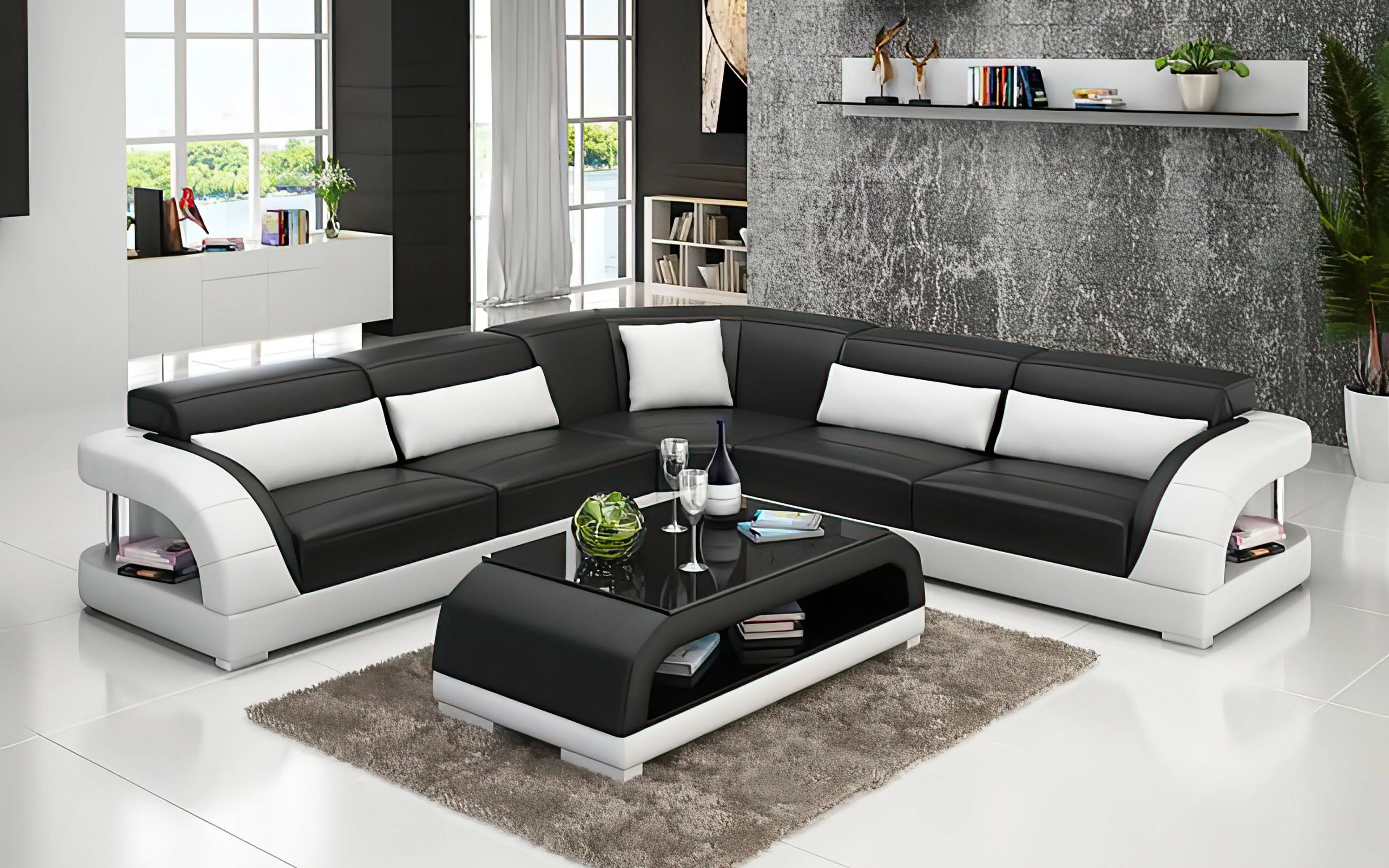 Monte Modern Leather Sectional