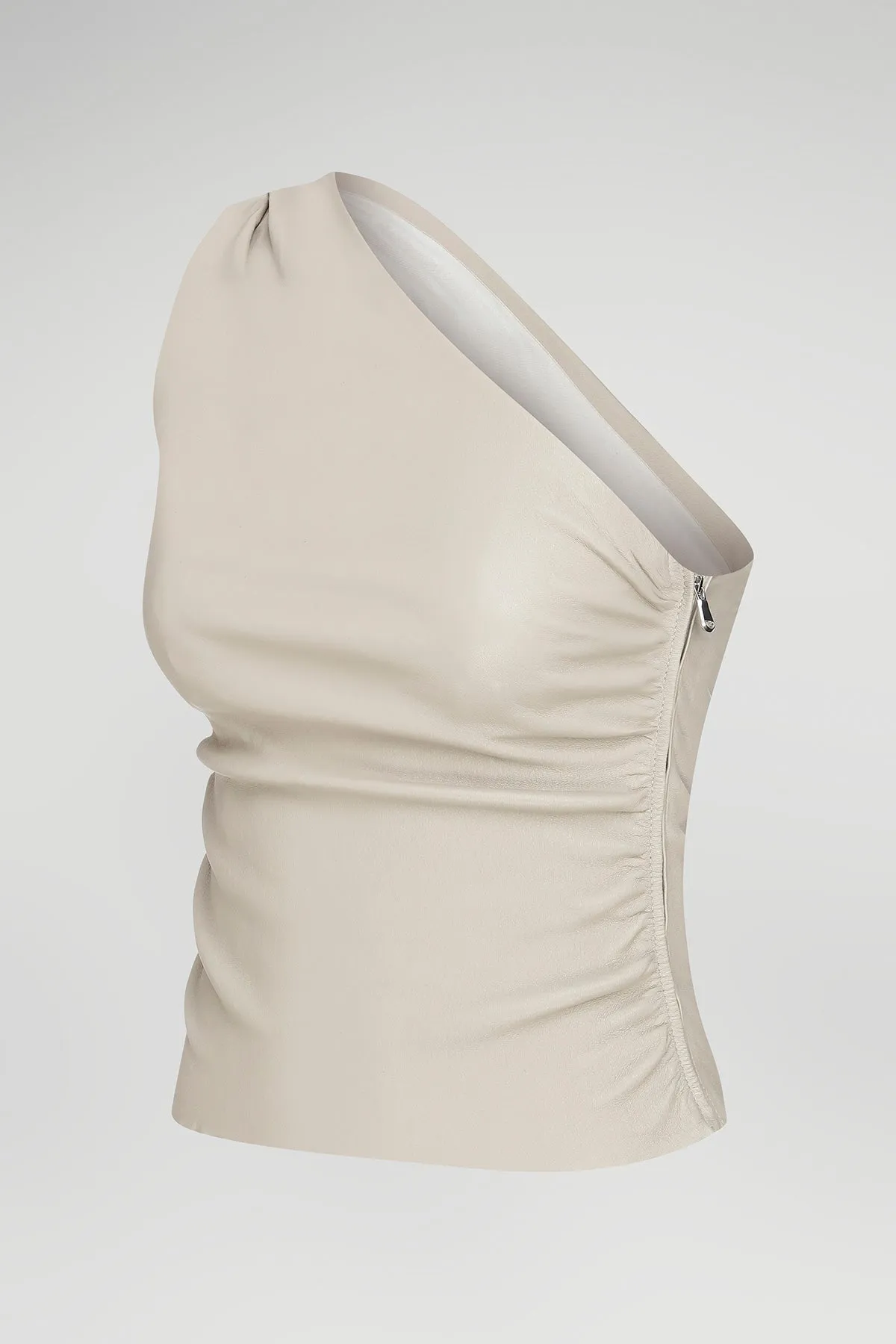 Ornella - Cream Leather Top