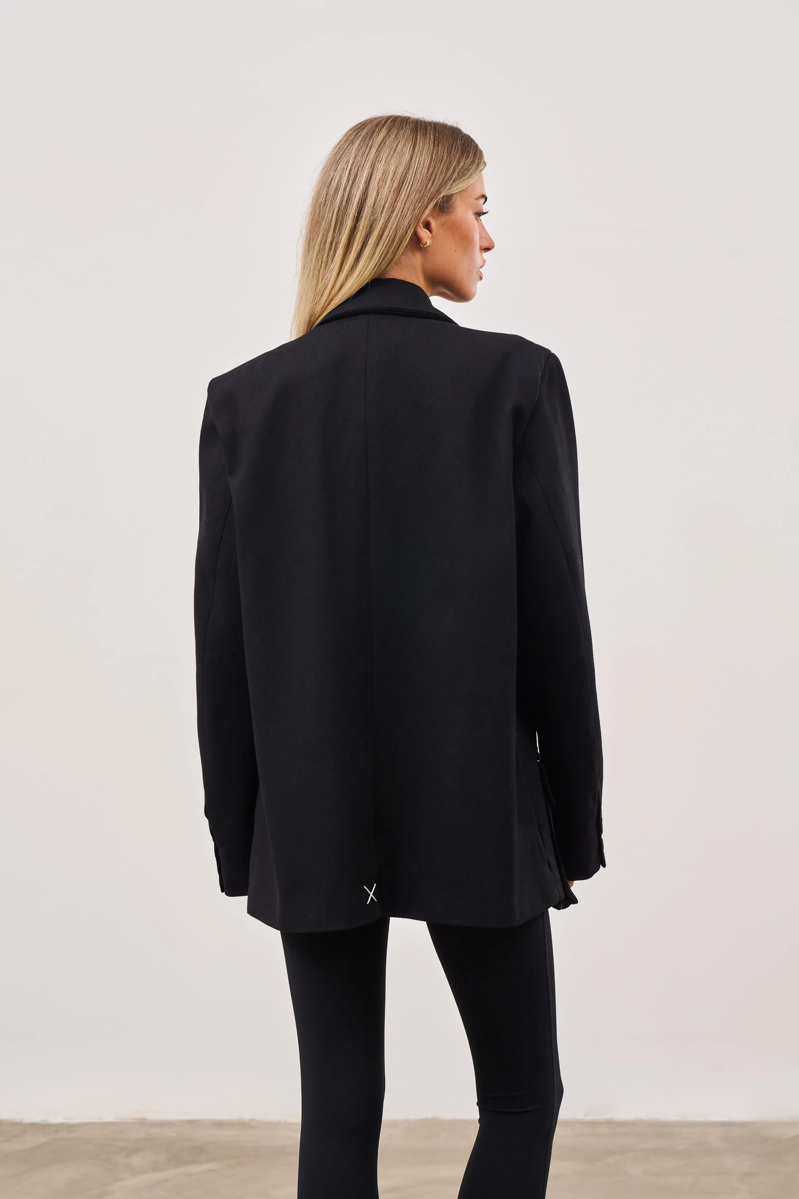 OVERSIZED TWILL BLAZER - BLACK