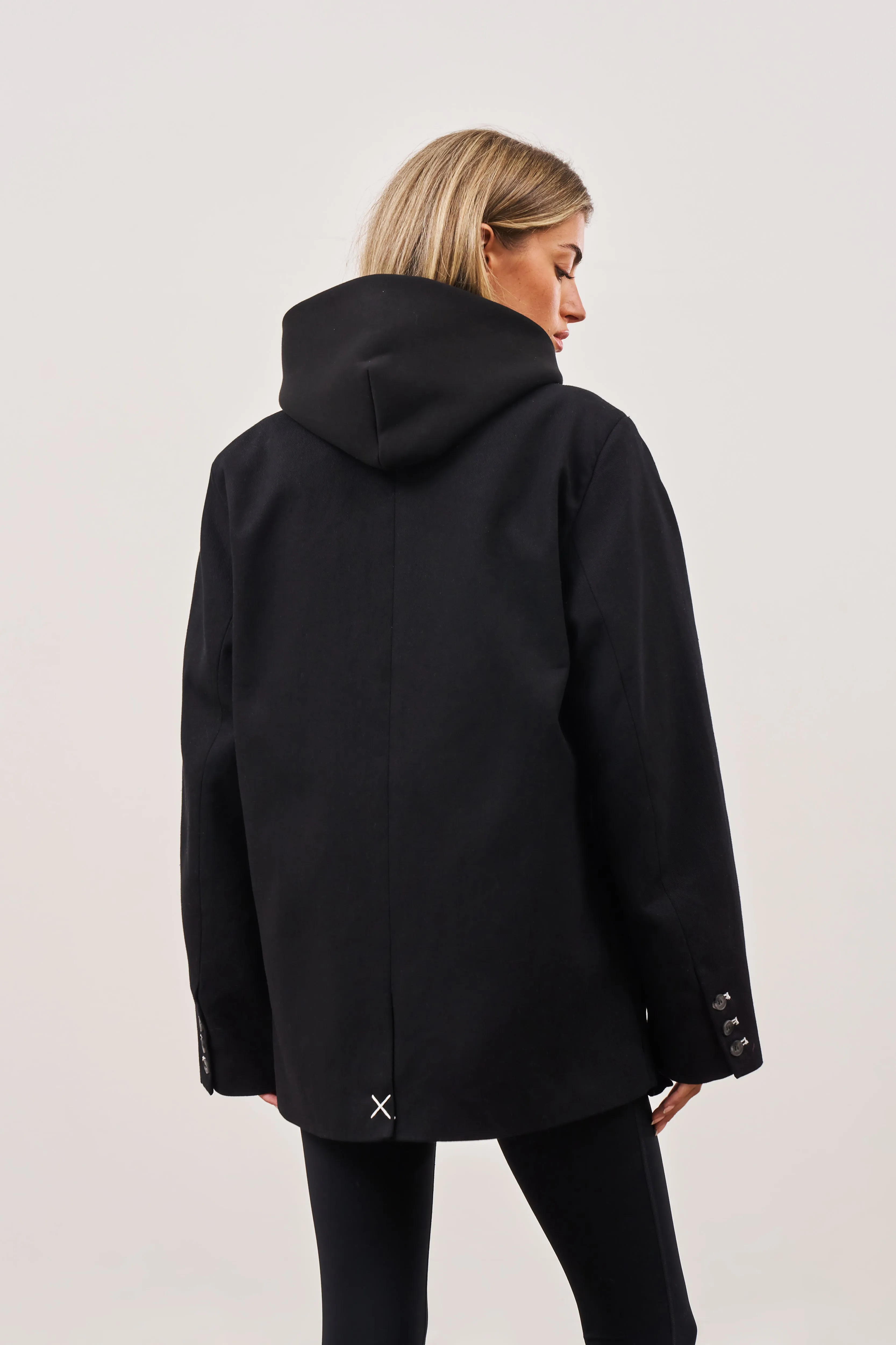 OVERSIZED TWILL BLAZER - BLACK