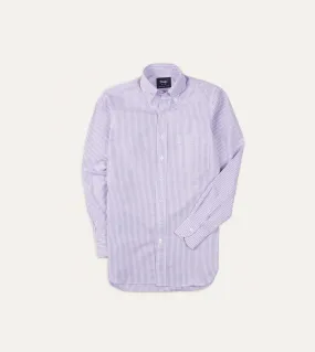 Purple Bengal Stripe Cotton Poplin Button-Down Shirt